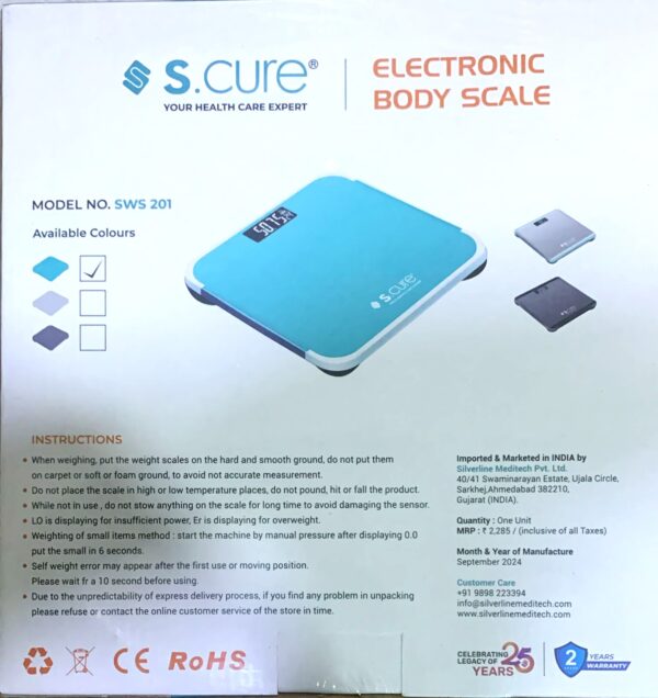 SCURE Electronic Body Scale ( Model- SWS 201) - Image 2