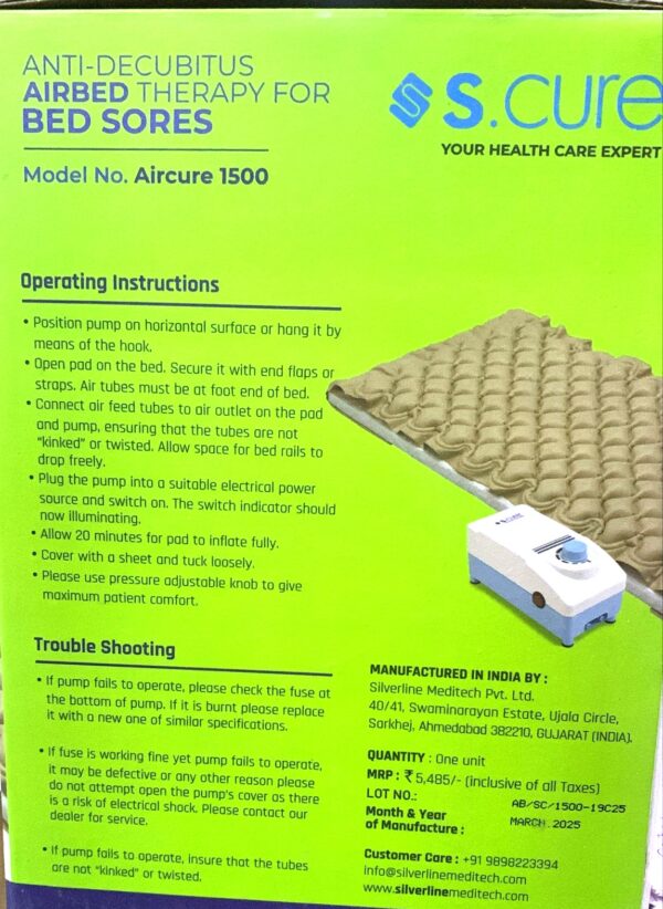 SCURE AIRBED ( Model - AIRCURE 1500) - Anti-decubitus Airbed Therapy for Bed sores - Image 2